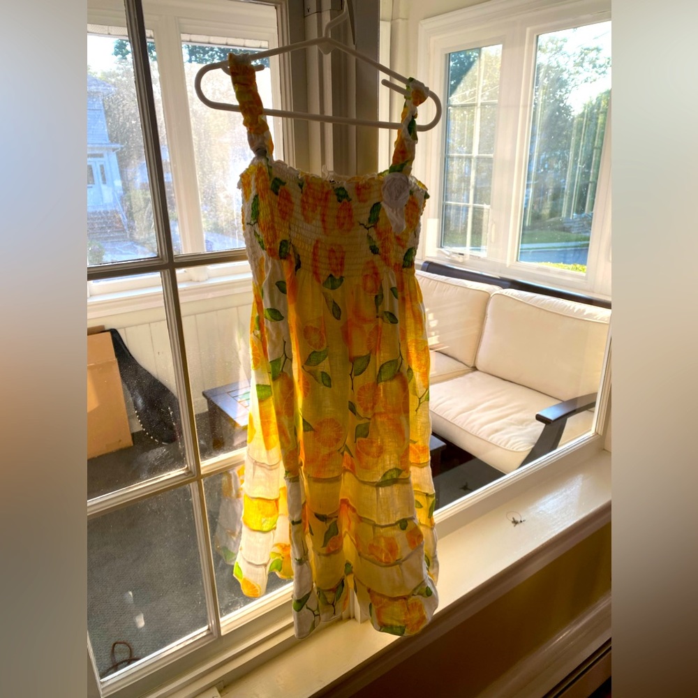 Hello Moda Light and airy linen lemon dress for child from Italy